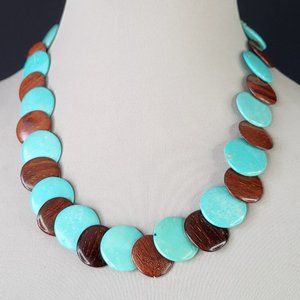 TURQUOISE DISK NECKLACE
